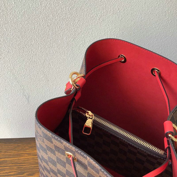 Louis Vuitton Damier Ebene Canvas Neonoe Red N40198