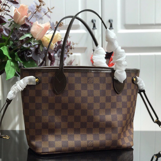 Louis Vuitton Damier Ebene Canvas Neverfull PM Pink N41000