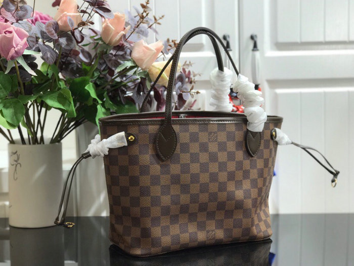 Louis Vuitton Damier Ebene Canvas Neverfull PM Red N41000