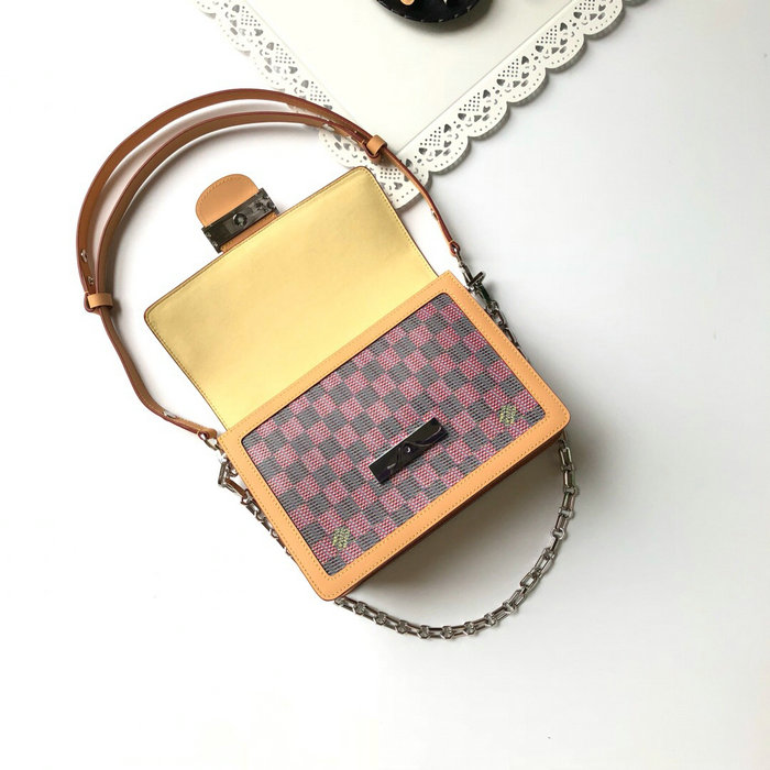 Louis Vuitton Printed Calf Leather Dauphine MM Pink M55452