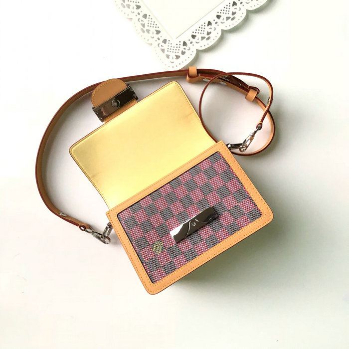 Louis Vuitton Printed Calf Leather Mini Dauphine Pink M55454