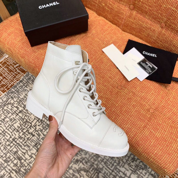 Chanel Calfskin Boots White CS14086