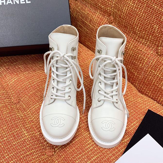 Chanel Calfskin Boots White CS14086