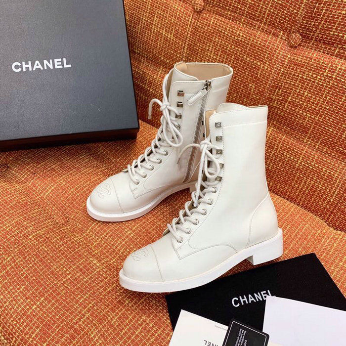 Chanel Calfskin Boots White CS14087