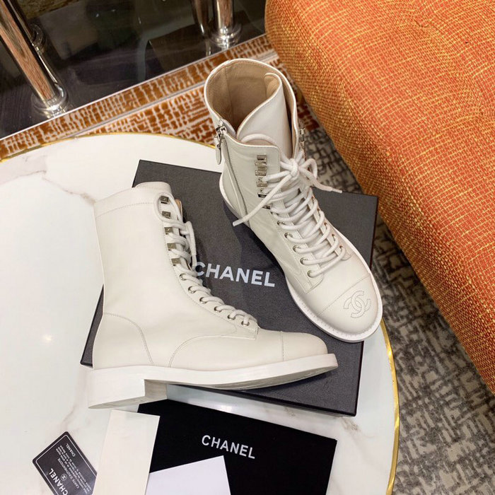 Chanel Calfskin Boots White CS14087