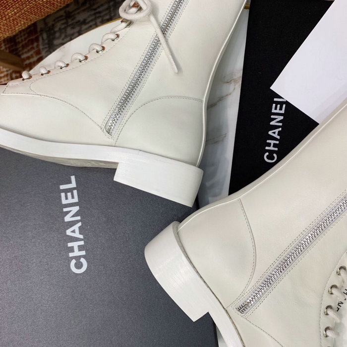 Chanel Calfskin Boots White CS14087