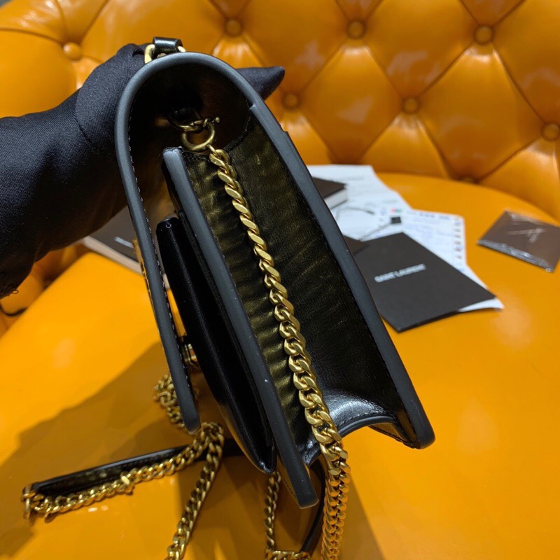 Saint Laurent Sunset Chain Wallet Black 533026