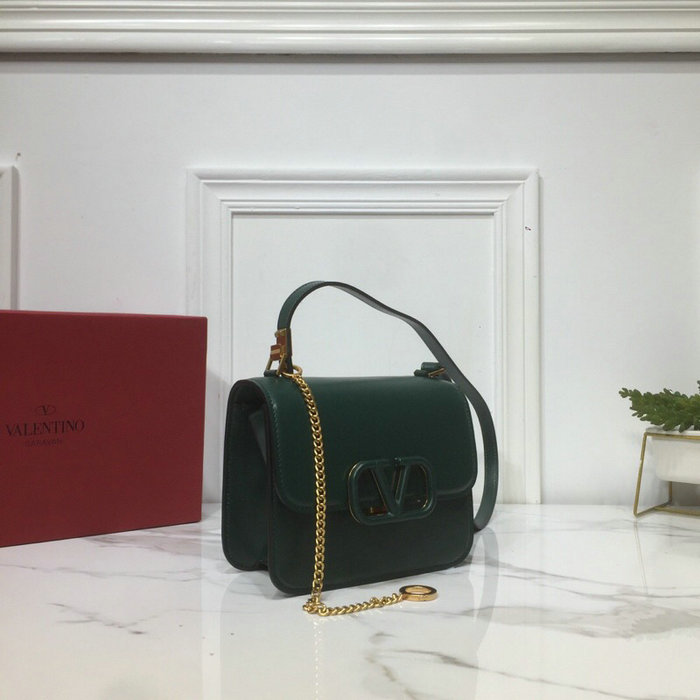 Valentino Small VSling Smooth Calfskin Shoulder Bag Green VB0005