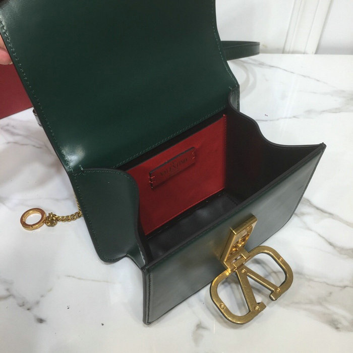 Valentino Small VSling Smooth Calfskin Shoulder Bag Green VB0005