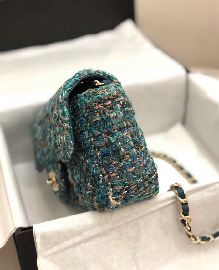 Chanel Tweed Mini Flap Bag Blue A69900