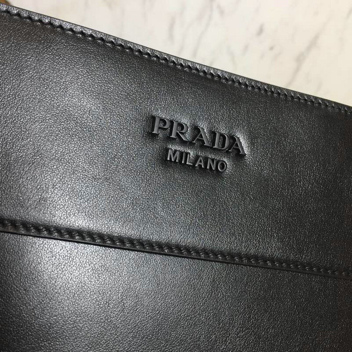 Prada Margit Leather Shoulder Bag Black 1BC076