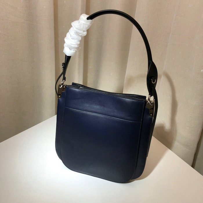 Prada Margit Leather Shoulder Bag Blue 1BC076