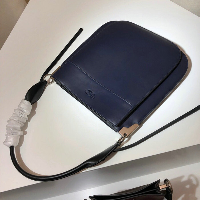 Prada Margit Leather Shoulder Bag Blue 1BC076
