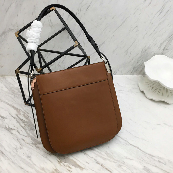 Prada Margit Leather Shoulder Bag Brown 1BC076