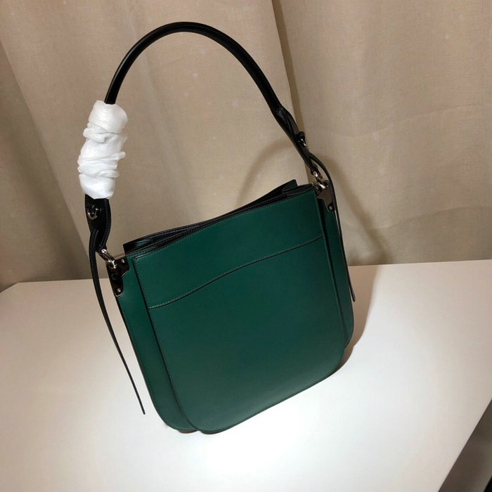 Prada Margit Leather Shoulder Bag Green 1BC076