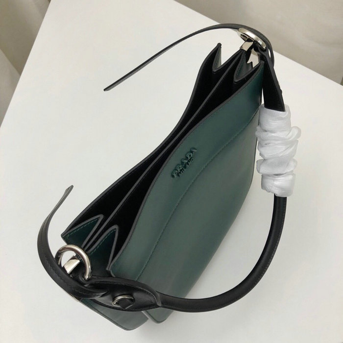 Prada Margit Leather Shoulder Bag Green 1BC076