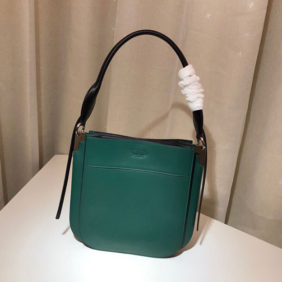 Prada Margit Leather Shoulder Bag Green 1BC076