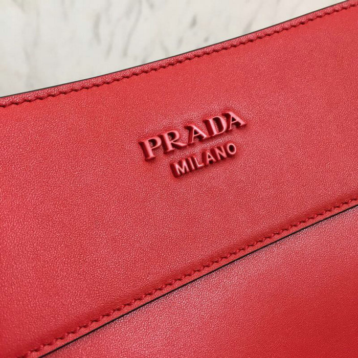Prada Margit Leather Shoulder Bag Red 1BC076