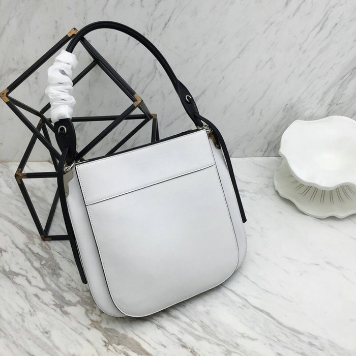 Prada Margit Leather Shoulder Bag White 1BC076