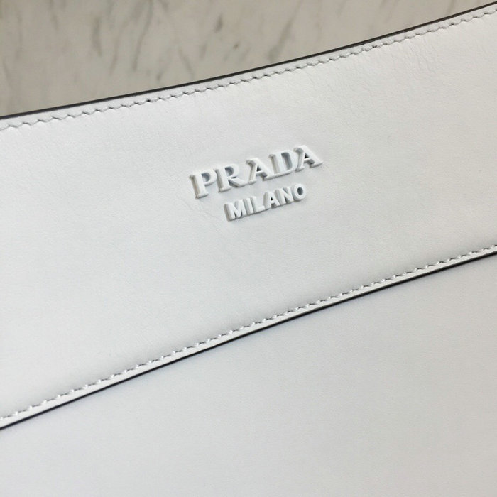 Prada Margit Leather Shoulder Bag White 1BC076