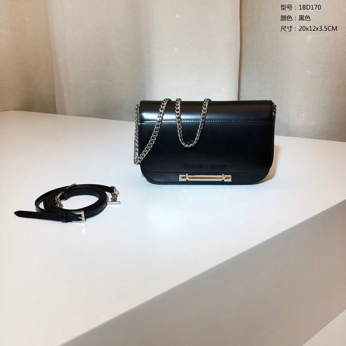 Prada Sybille Leather Bag Black 1BD170