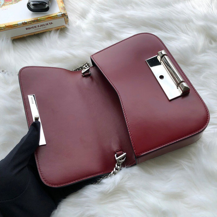 Prada Sybille Leather Bag Burgundy 1BD170