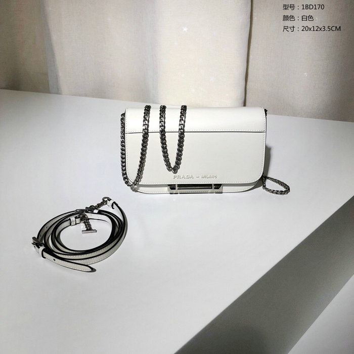 Prada Sybille Leather Bag White 1BD170