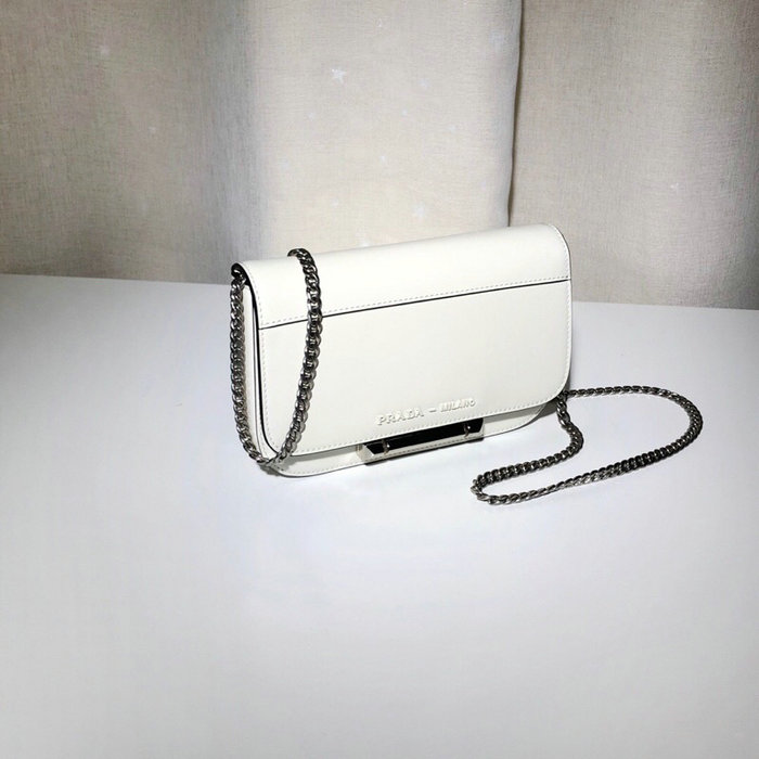 Prada Sybille Leather Bag White 1BD170