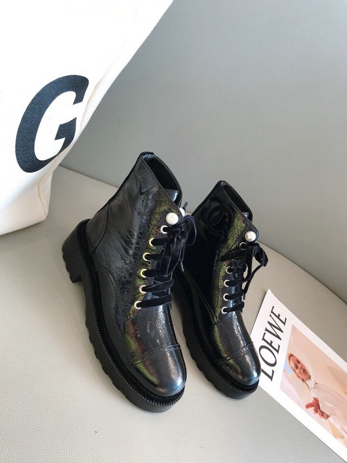 Chanel Patent Calfskin Boot Black CS09275