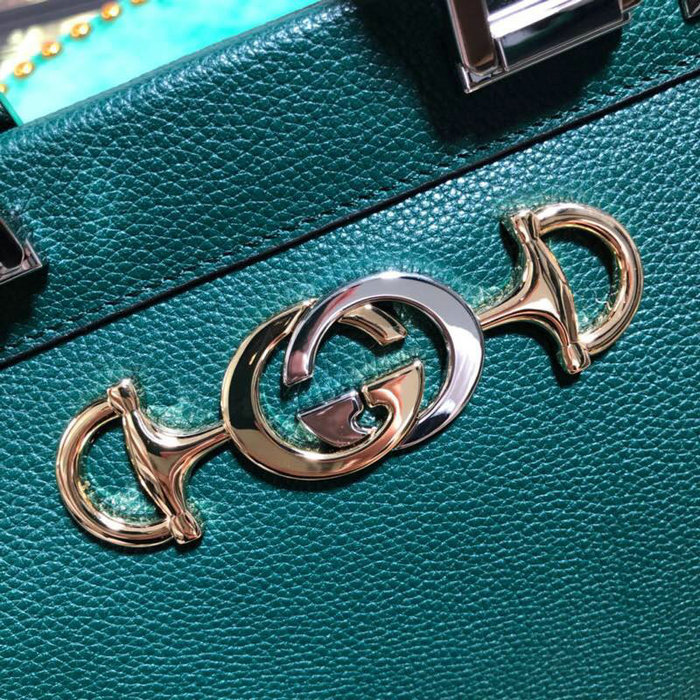 Gucci Grainy Leather Small Top Handle Bag Green 569712