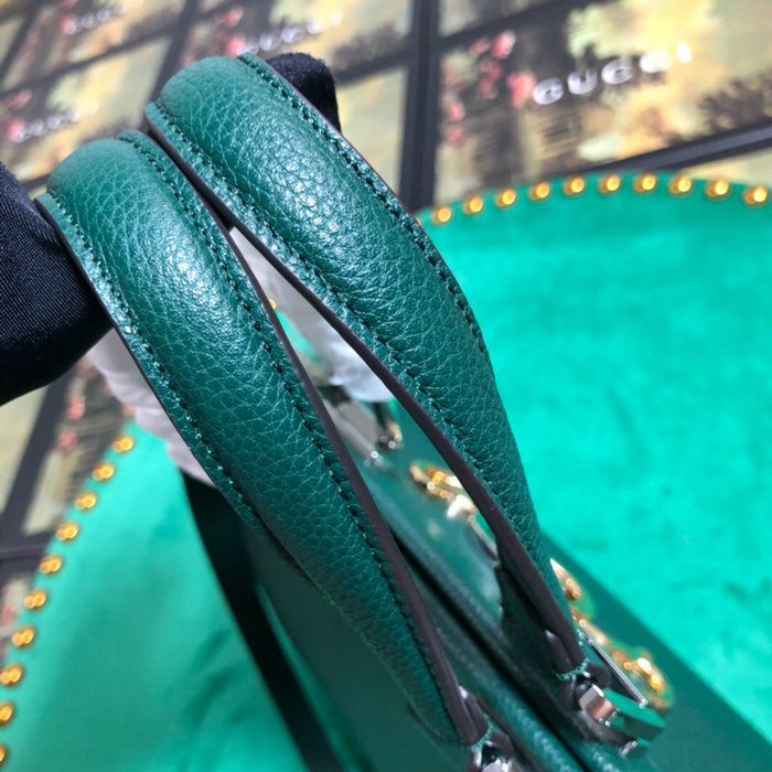 Gucci Grainy Leather Small Top Handle Bag Green 569712