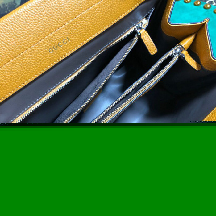 Gucci Grainy Leather Small Top Handle Bag Yellow 569712