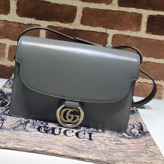 Gucci Small Leather Shoulder Bag Grey 589474
