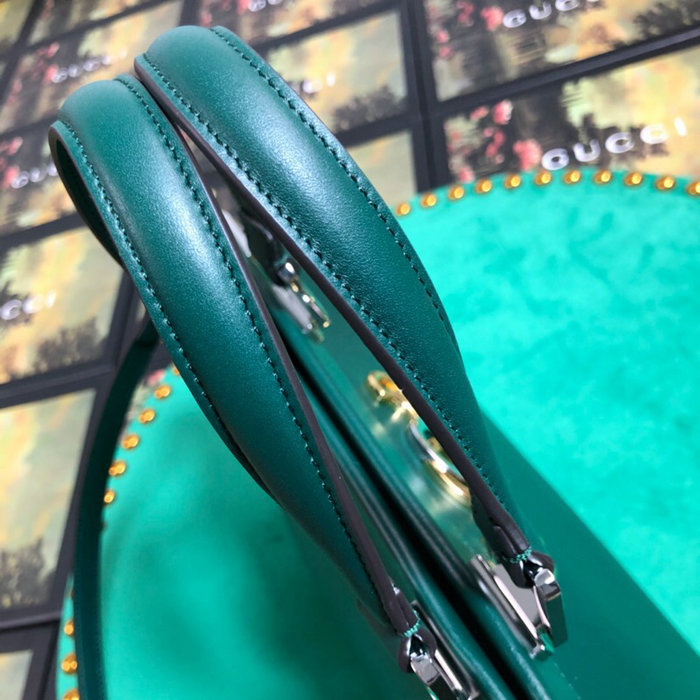 Gucci Zumi Smooth Leather Medium Top Handle Bag Green 564714