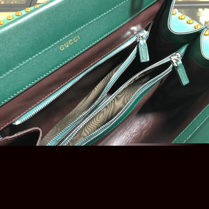 Gucci Zumi Smooth Leather Small Top Handle Bag Green 569712
