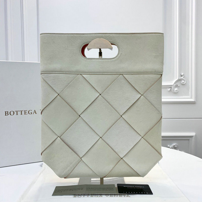 Bottega Veneta Small Slip Tote in White Pony Lux 574154