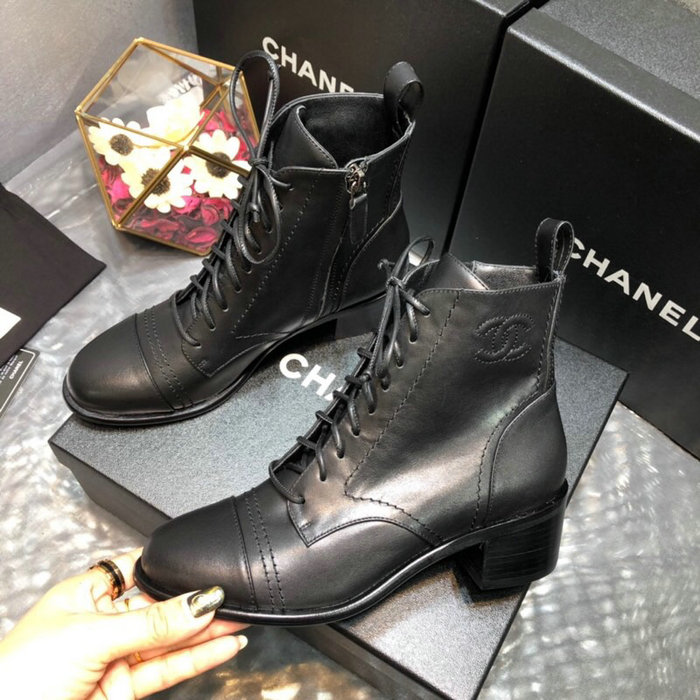 Chanel Calfskin Boots Black C10054