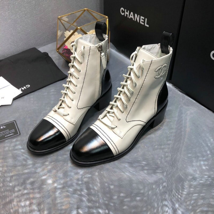 Chanel Calfskin Boots White C10054