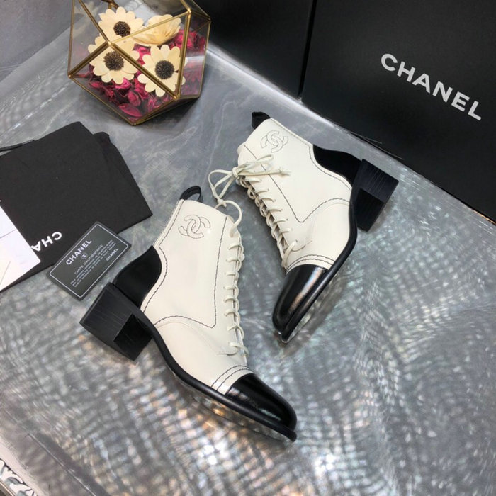 Chanel Calfskin Boots White C10054