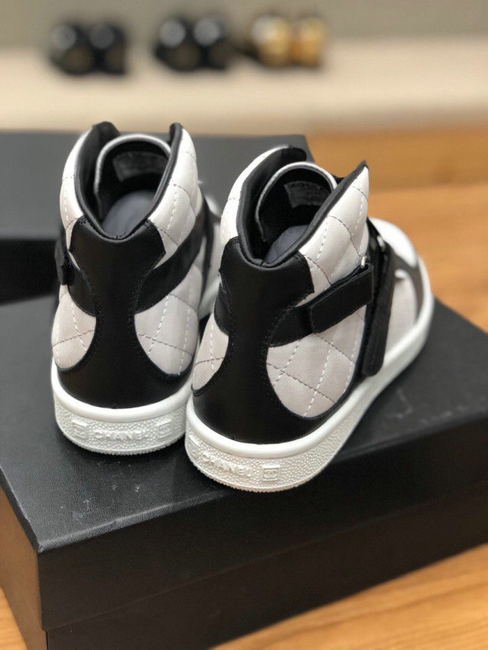 Chanel Calfskin Sneaker Black and Silver C10051