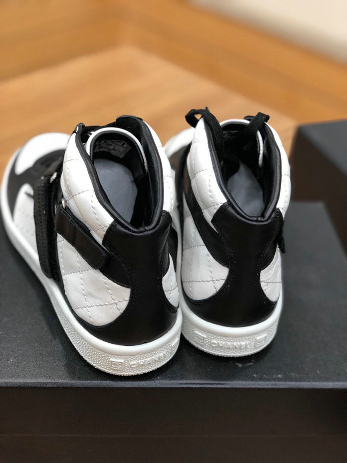 Chanel Calfskin Sneaker Black and White C10051