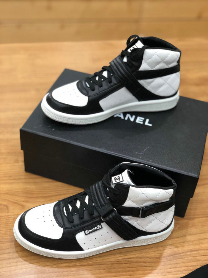 Chanel Calfskin Sneaker Black and White C10051