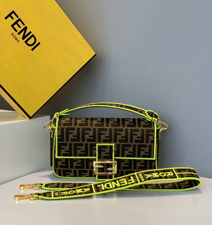 Fendi Roma Amor Fabric Baguette Bag F09772