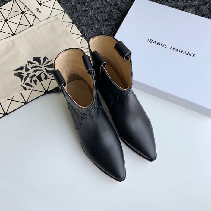 Isabel Marant Calfskin Ankle Boots Black S10051