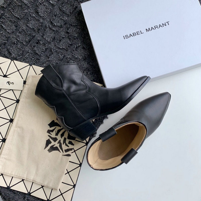 Isabel Marant Calfskin Ankle Boots Black S10051