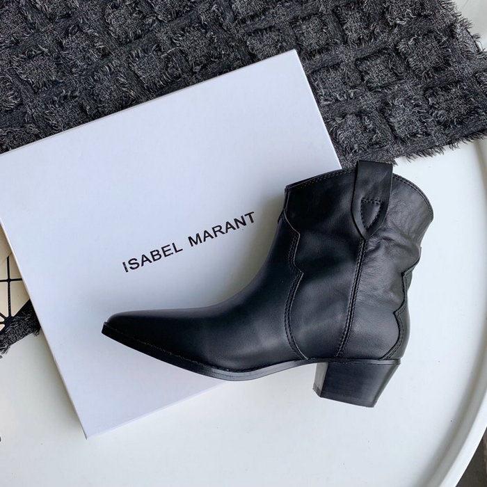 Isabel Marant Calfskin Ankle Boots Black S10051