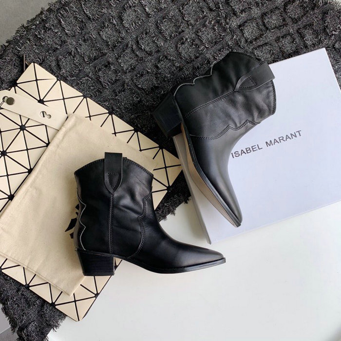 Isabel Marant Calfskin Ankle Boots Black S10051