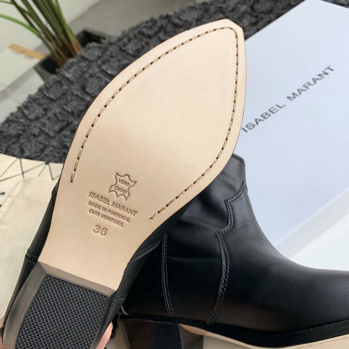 Isabel Marant Calfskin Ankle Boots Black S10051