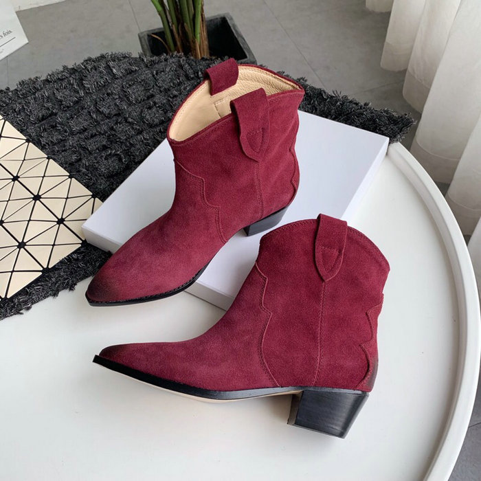 Isabel Marant Suede Ankle Boots Red S10051