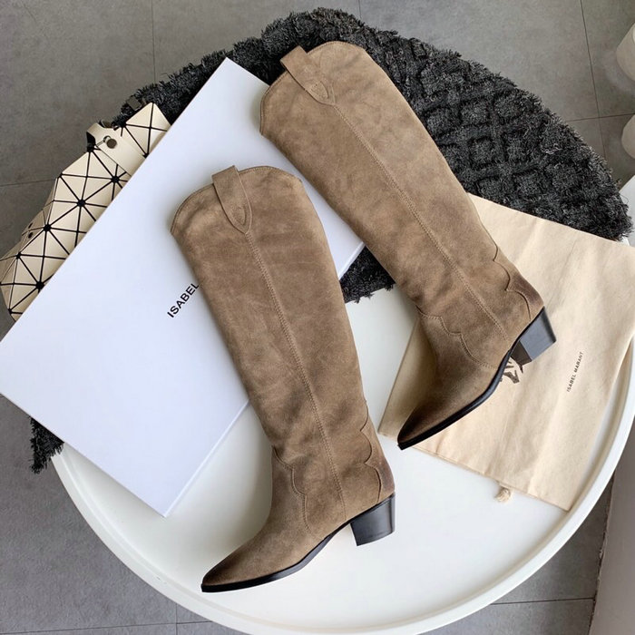 Isabel Marant Suede High Boots Beige S10052
